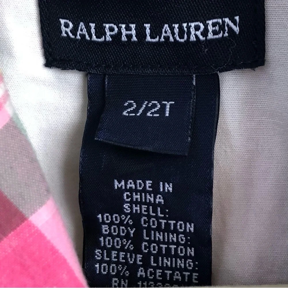 Ralph Lauren | Pink & Green Plaid Blazer Girls 2T